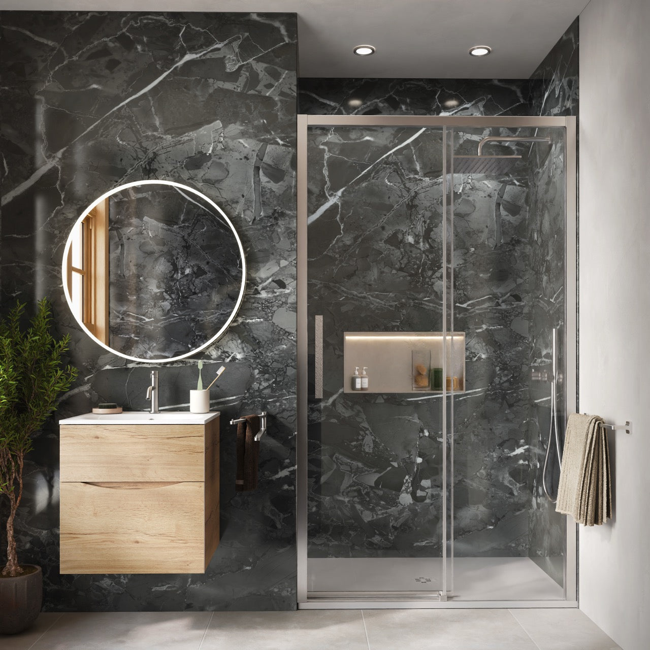 Showerwall Pandora Marble Wall Panel (WPC)