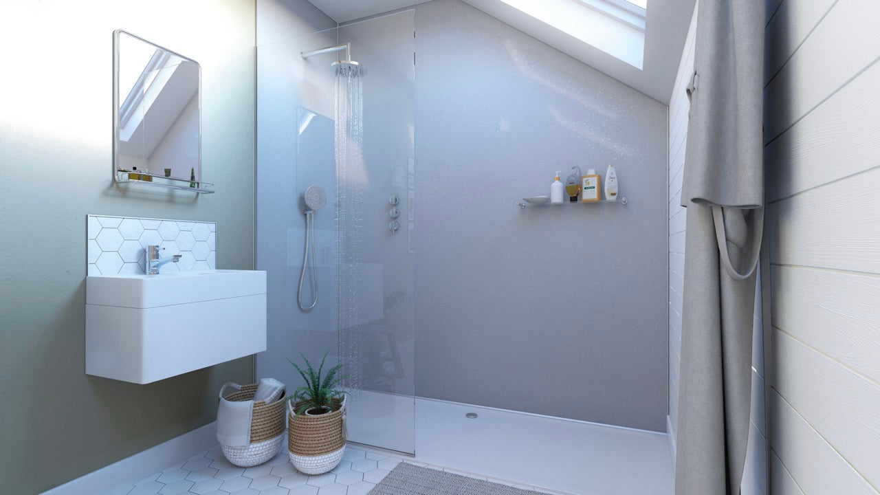 Showerwall White Sparkle Wall Panel (EgMDF)