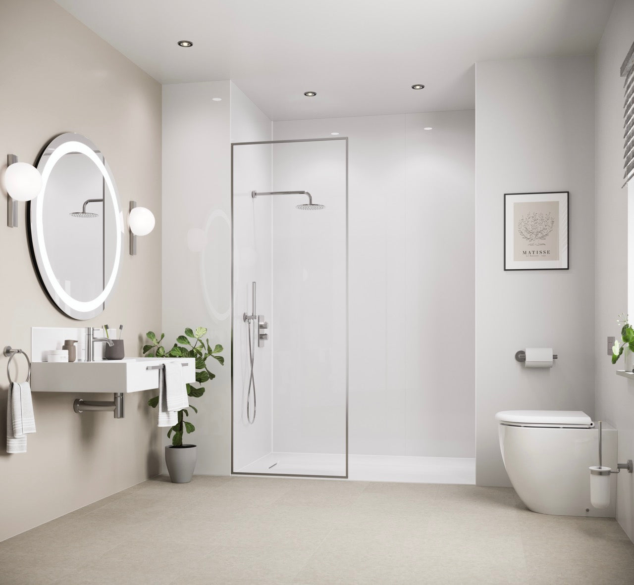 Showerwall White Gloss Wall Panel (EgMDF)
