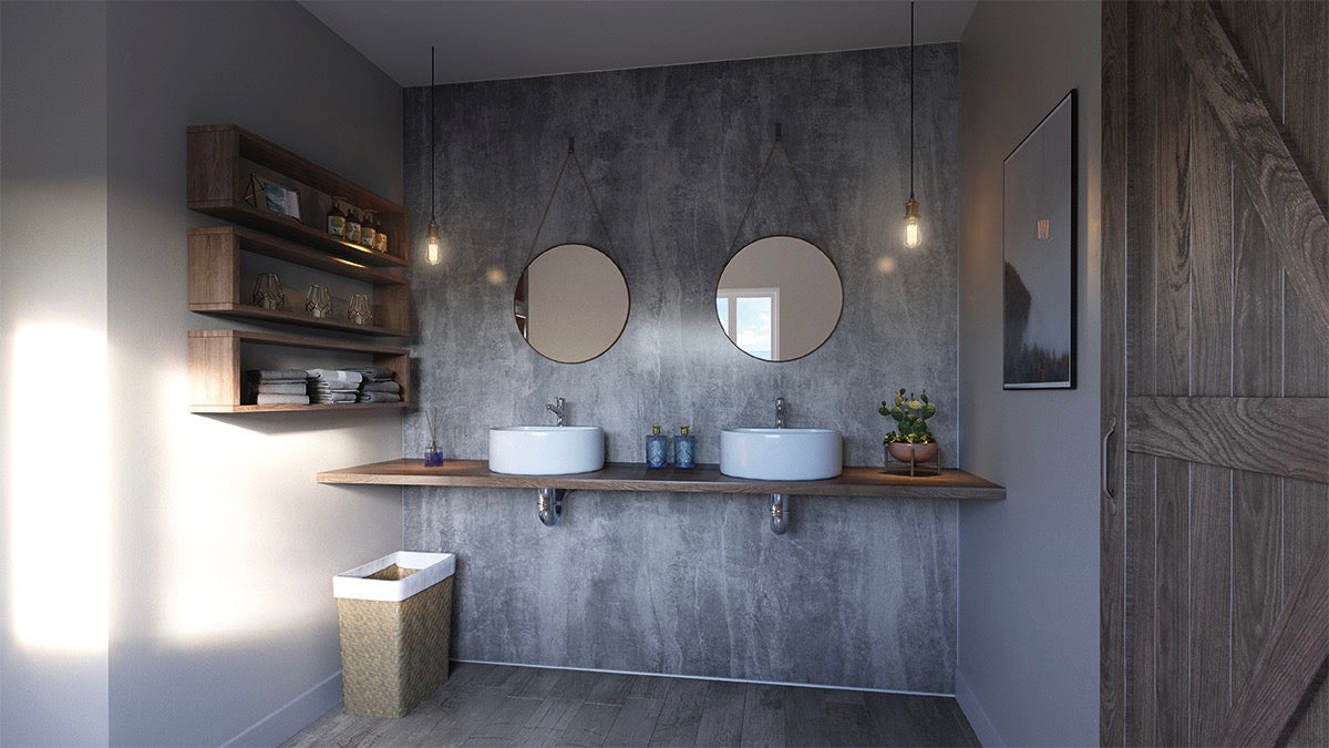 Showerwall Washed Charcoal Wall Panel (Plywood)