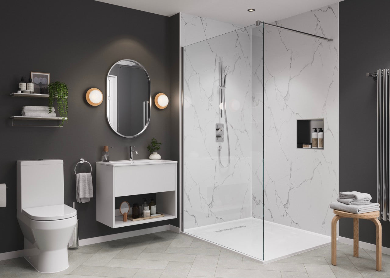 Showerwall Glacier Marble Wall Panel (MDF)