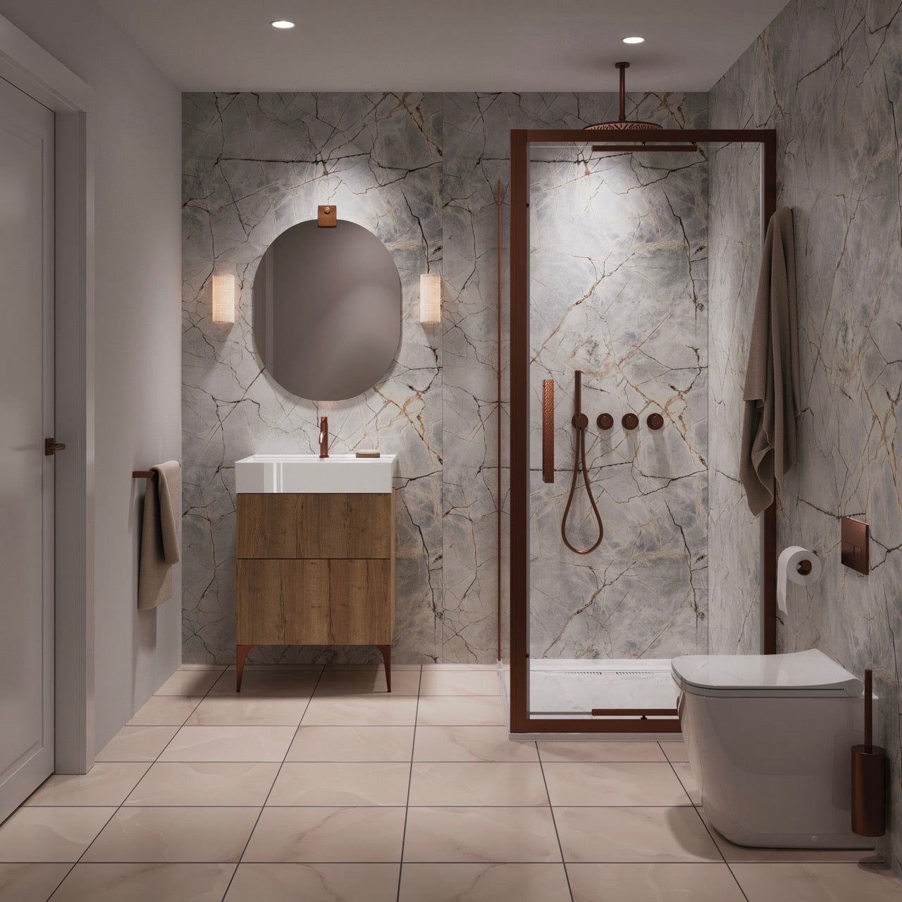 Showerwall Roma Marble Wall Panel (WPC)