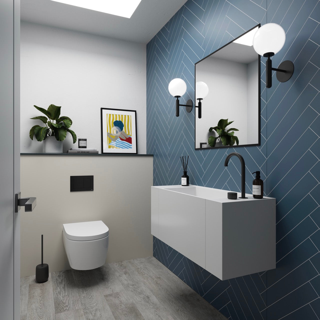 Showerwall Nordic Blue Brushed Wall Panel