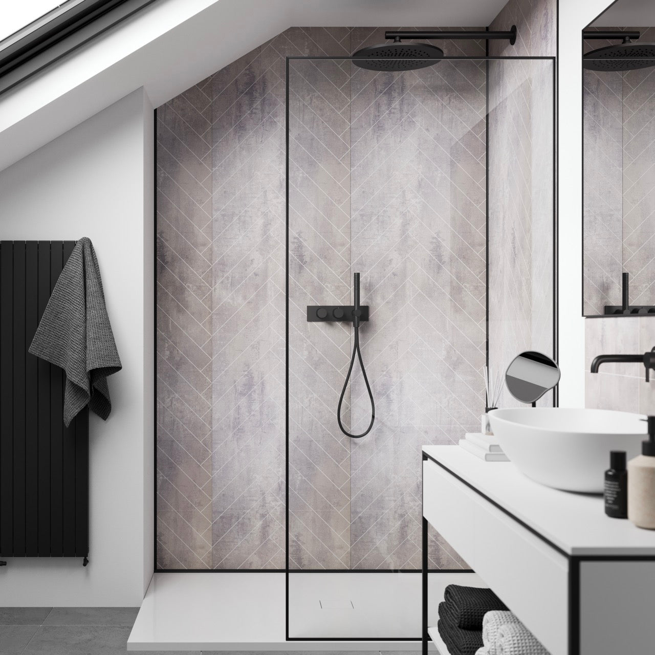 Showerwall Cement Satin Wall Panel