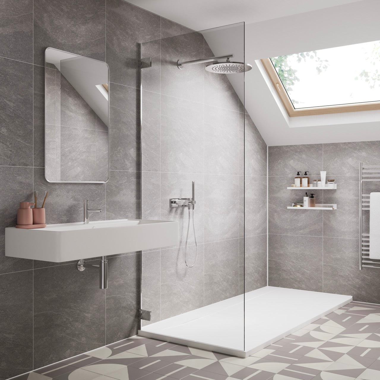 Showerwall Natural Slate Brushed Wall Panel