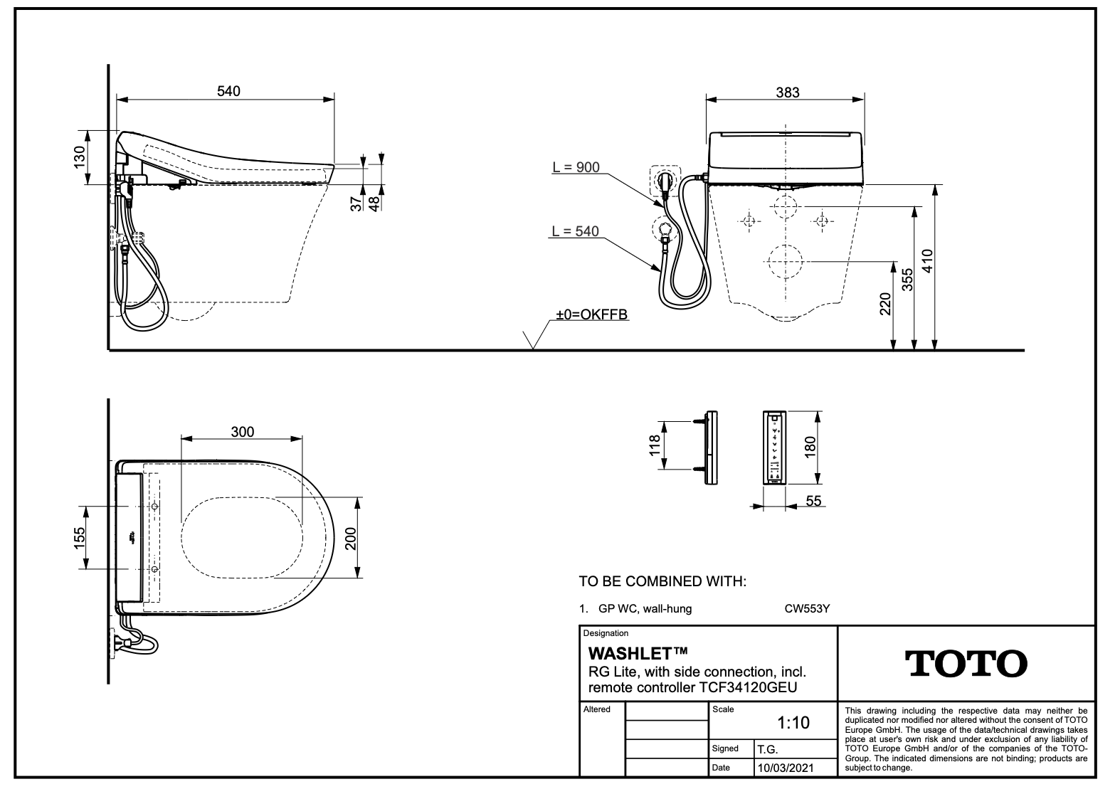 Toto WASHLET® RG Lite with side connections