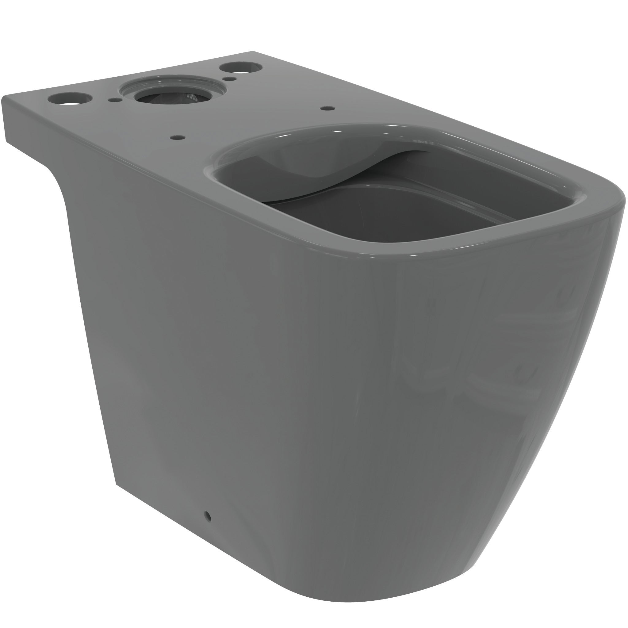 i.life B Close coupled open toilet bowl, gloss grey