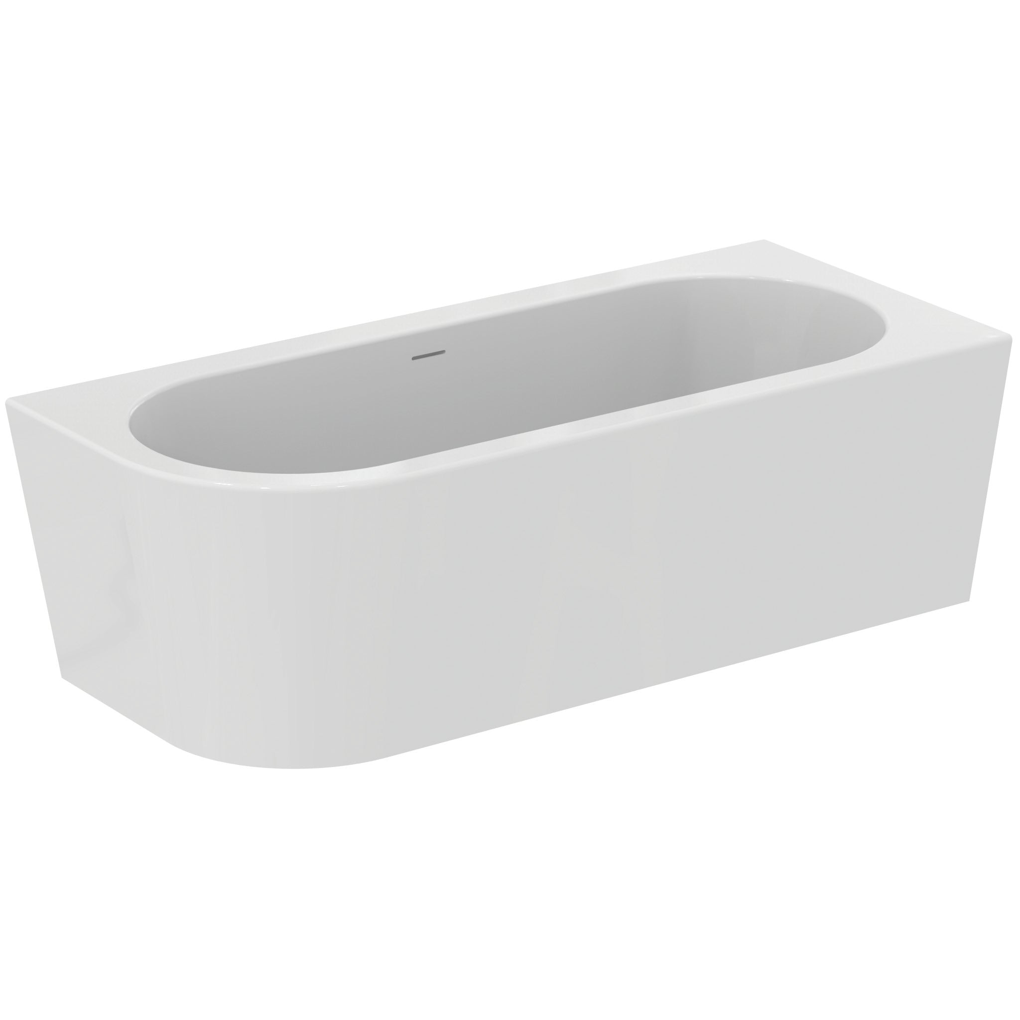 Adapto 178 x 78cm asymmetric double ended bath with clicker waste and slotted overflow, no tapholes