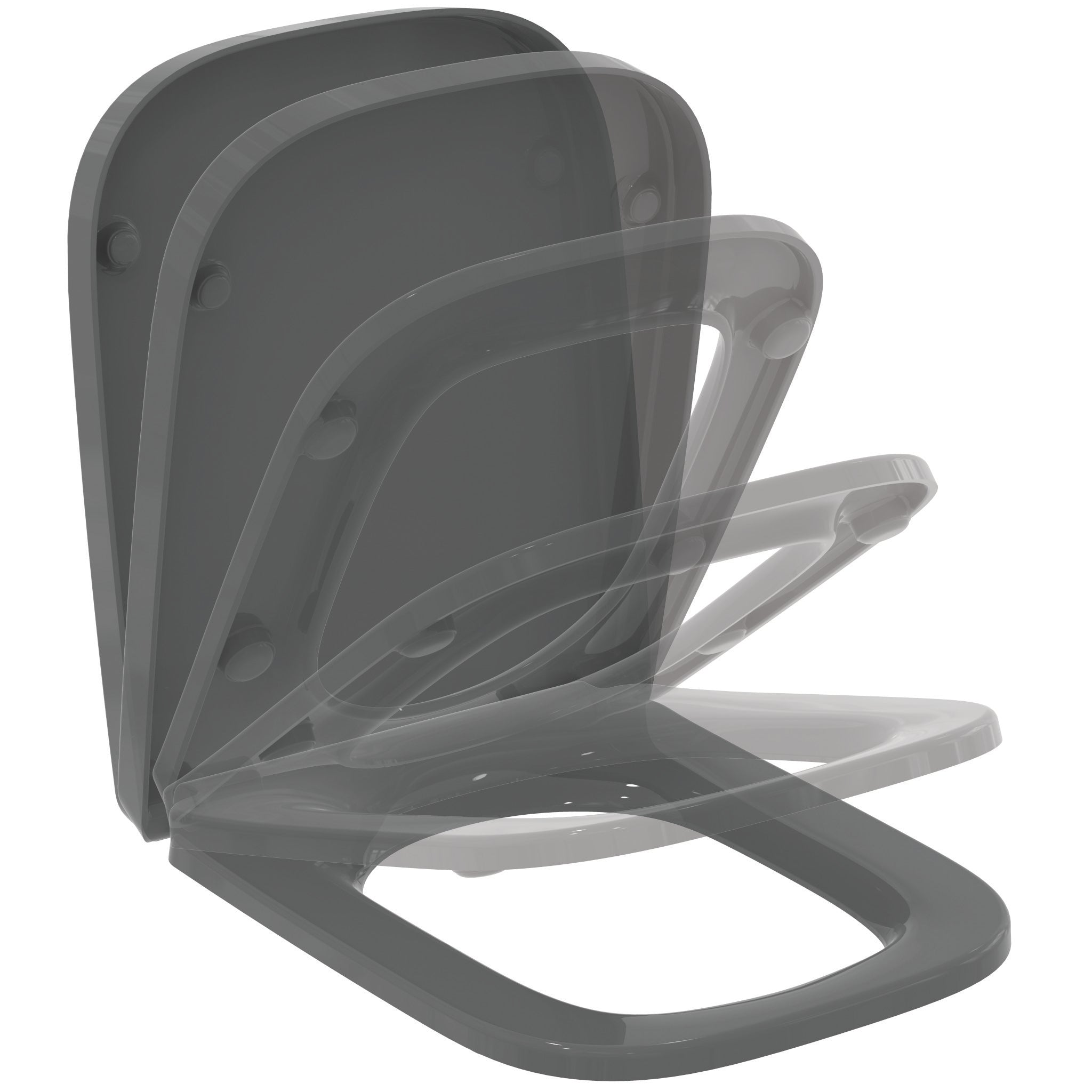 i.life B Seat & cover, slow close, gloss grey