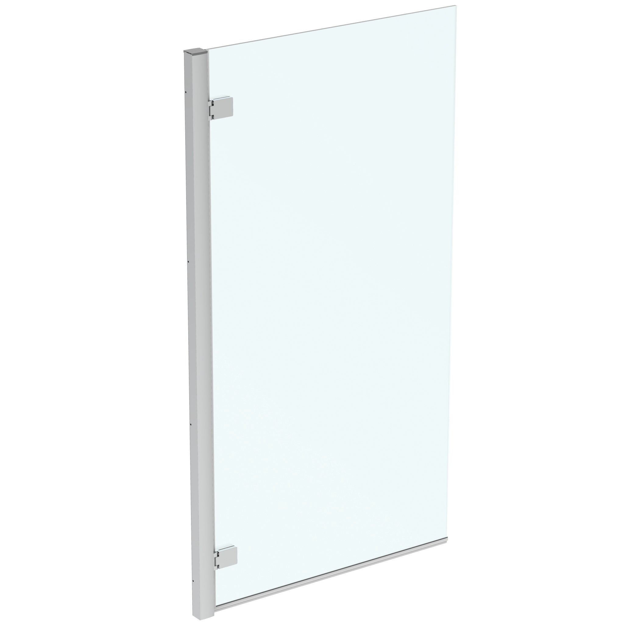 IS i.life 815 Hinged Angle Bathscreen with Idealclean clear glass - bright silver finish
