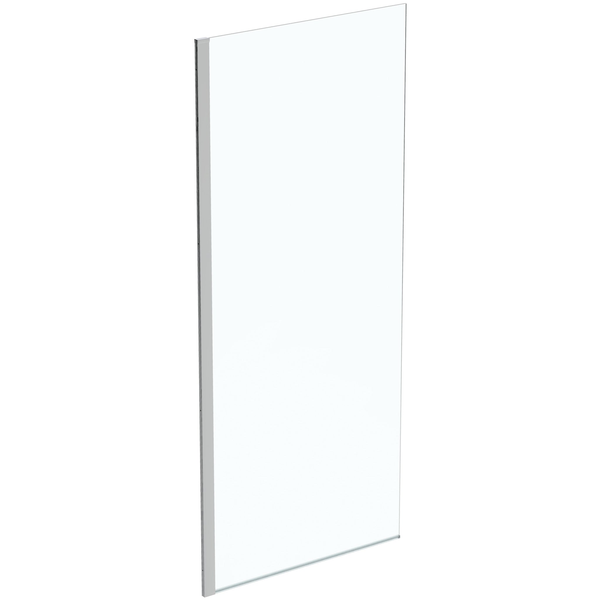 IS i.life Wet Room panel with bottom profile & Idealclean clear glass - bright silver finish