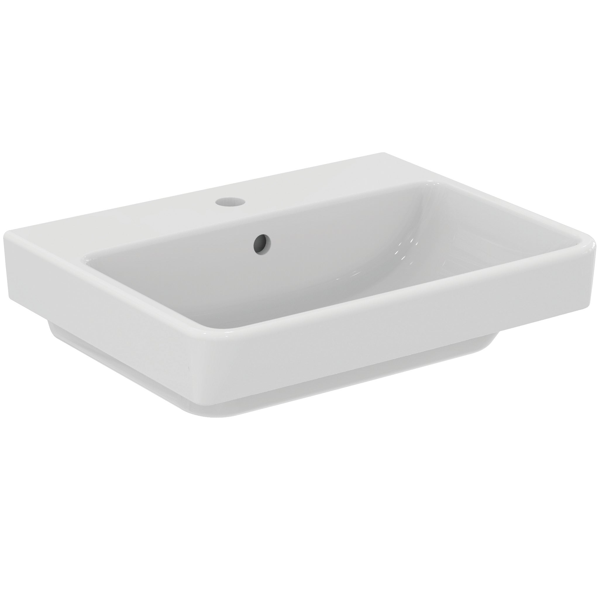 i.life B 55cm washbasin, 1 taphole, for use with pedestals or furniture