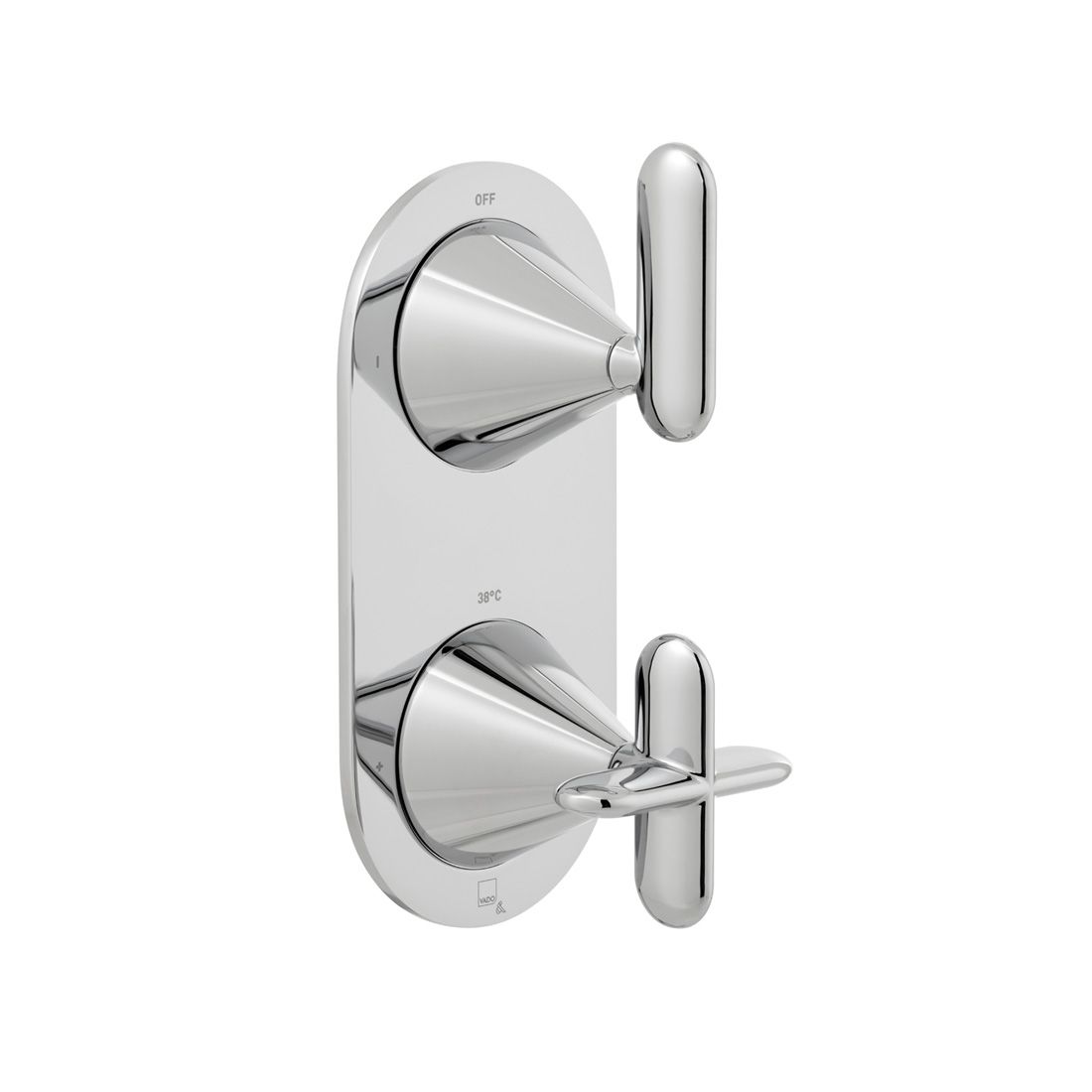 Trim Kit for Tablet Arrondi 1 Outlet 2 Handle Concealed Thermostatic Valve Vertical