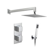 Tablet Notion 2 Handle 2 Outlet Concealed Thermostatic Shower Valve Package - Aquablade Chrome