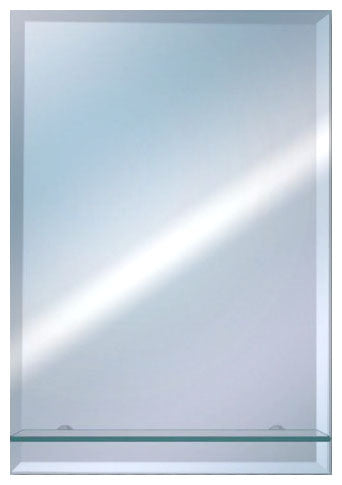 Euroshowers rectangle bevelled mirror / shelf - 50cm x