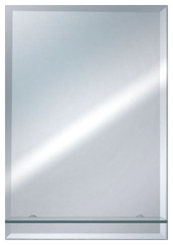 Euroshowers rectangle bevelled mirror / shelf - 50cm x