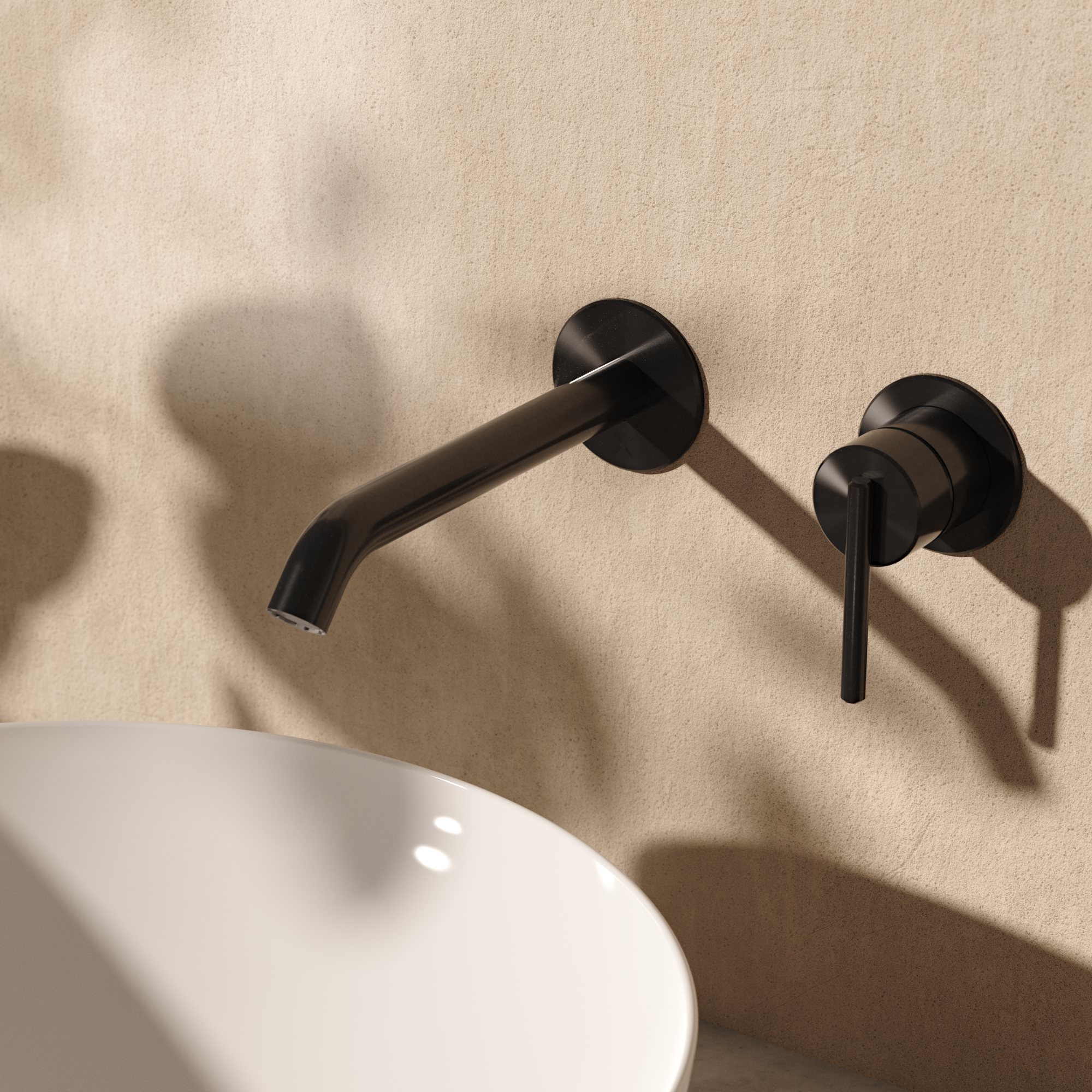 3ONE6 Lever Basin 2 Hole Set Wall Mounted