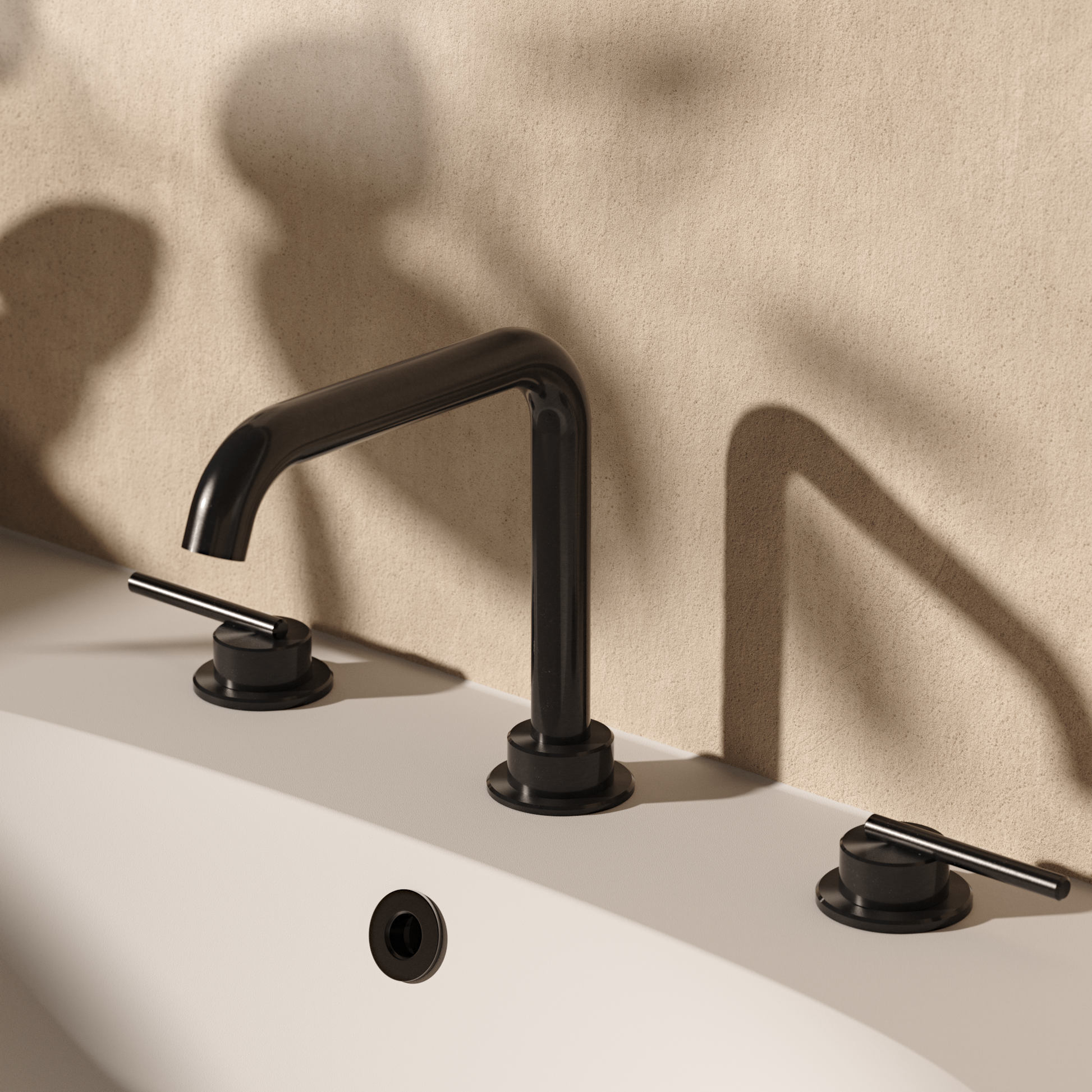 3ONE6 Lever Basin 3 Hole Set Wall Mounted