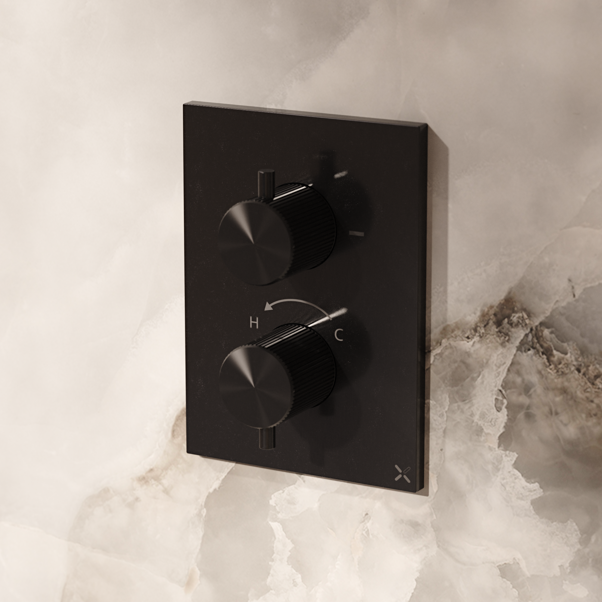 Crossbox 3ONE6 2 Outlet Trim & Levers Stainless
