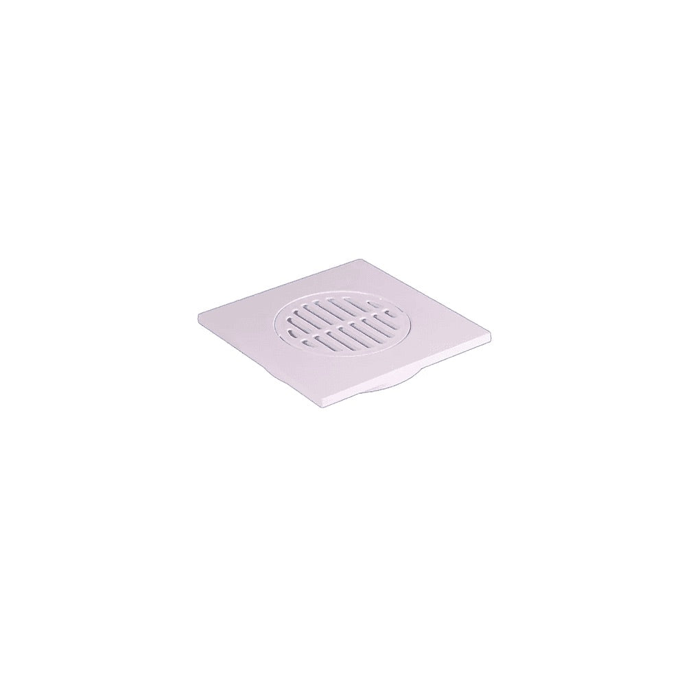 150 mm square white tile-style gully cover (tile/grate)