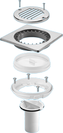 TSG1/TSG2 Tiled Floor Gully Conversion Kit “ Stainless Steel
