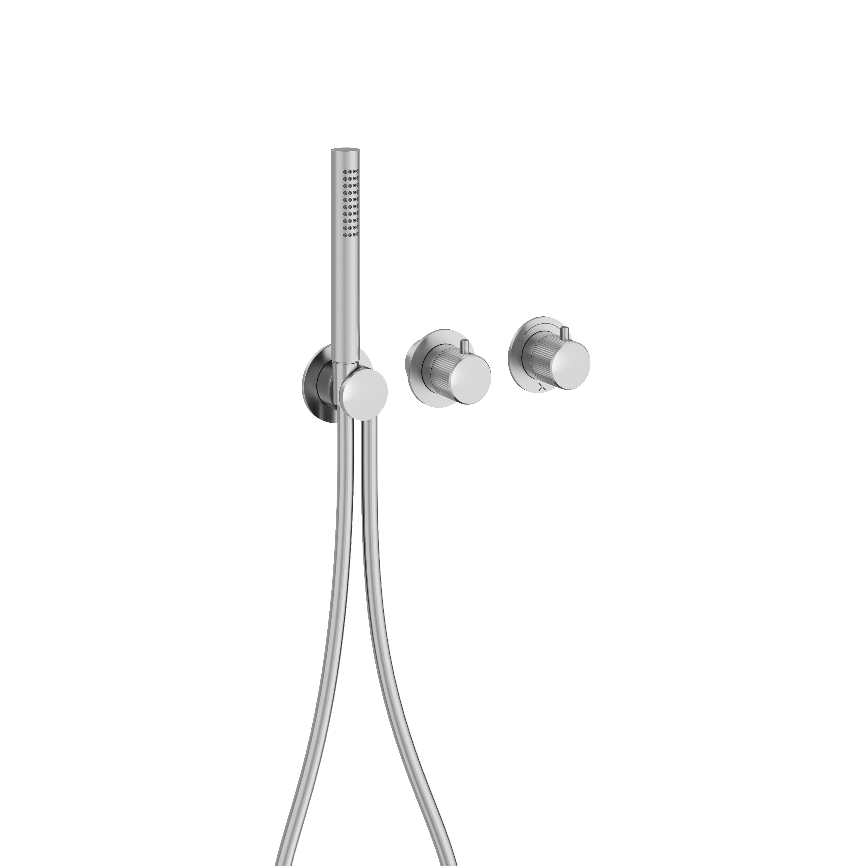 Crosswater Module 3ONE6 3 Outlet Shower Valve & 2 Handle Trimset with Handset Stainless Steel