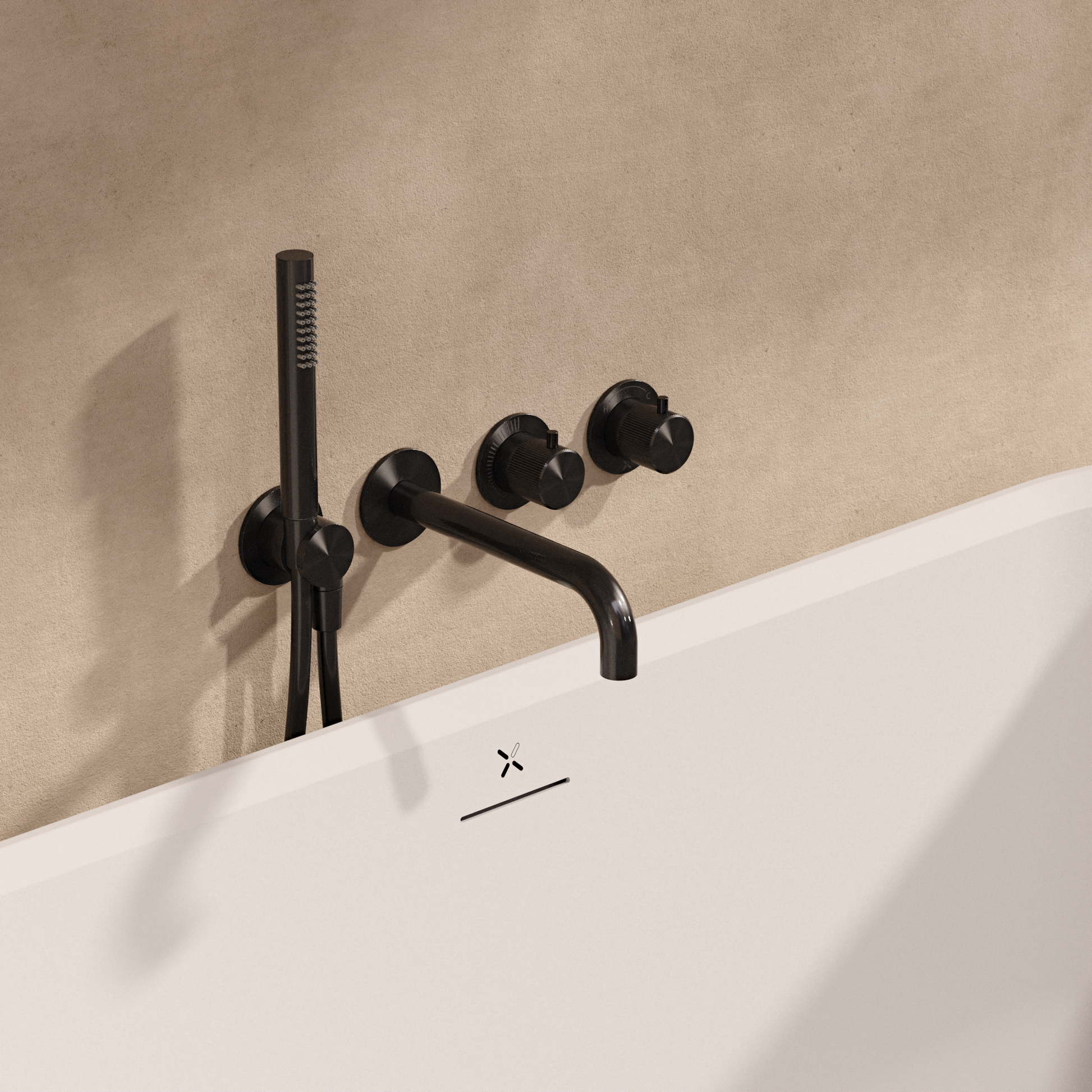 Module 3ONE6 2 Control Trimset With Bath Spout & Handshower Stainless