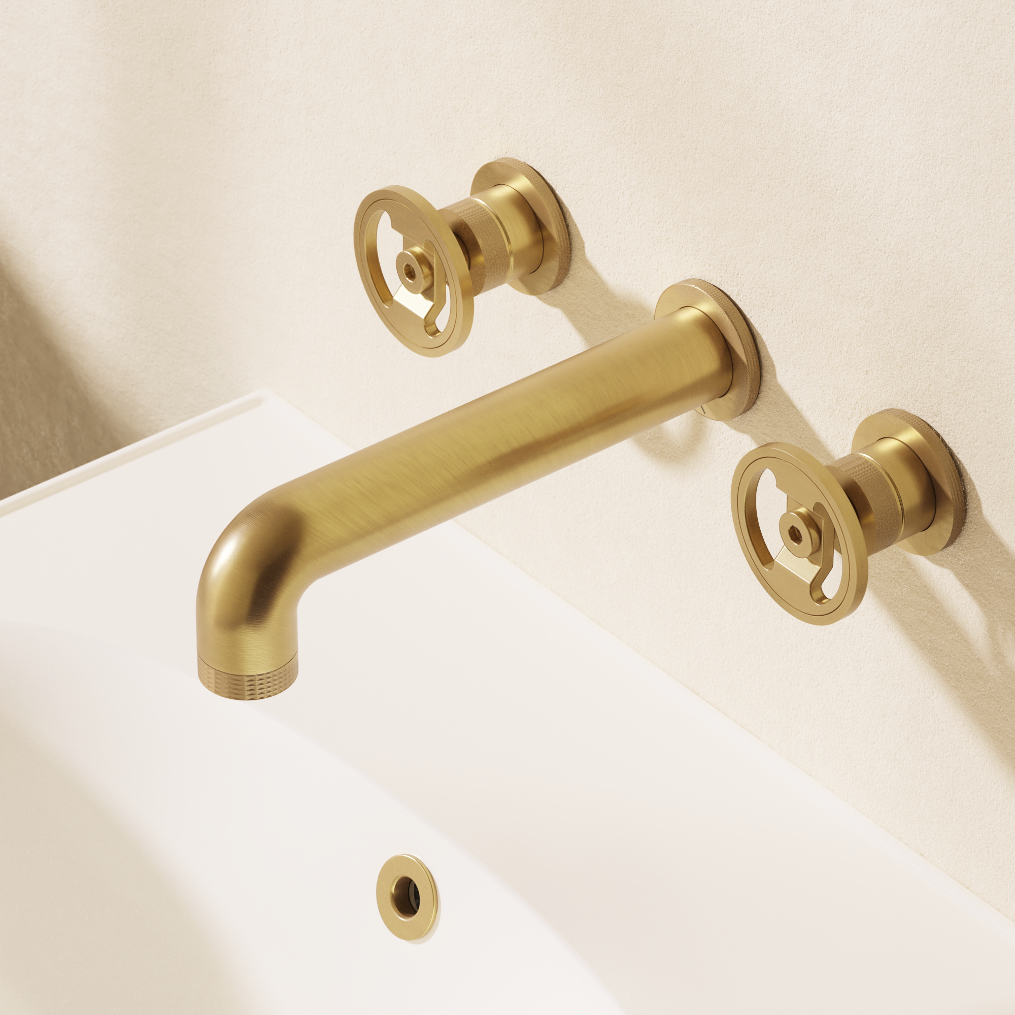 Union Basin 3 Hole Wall Mounted Trim Set