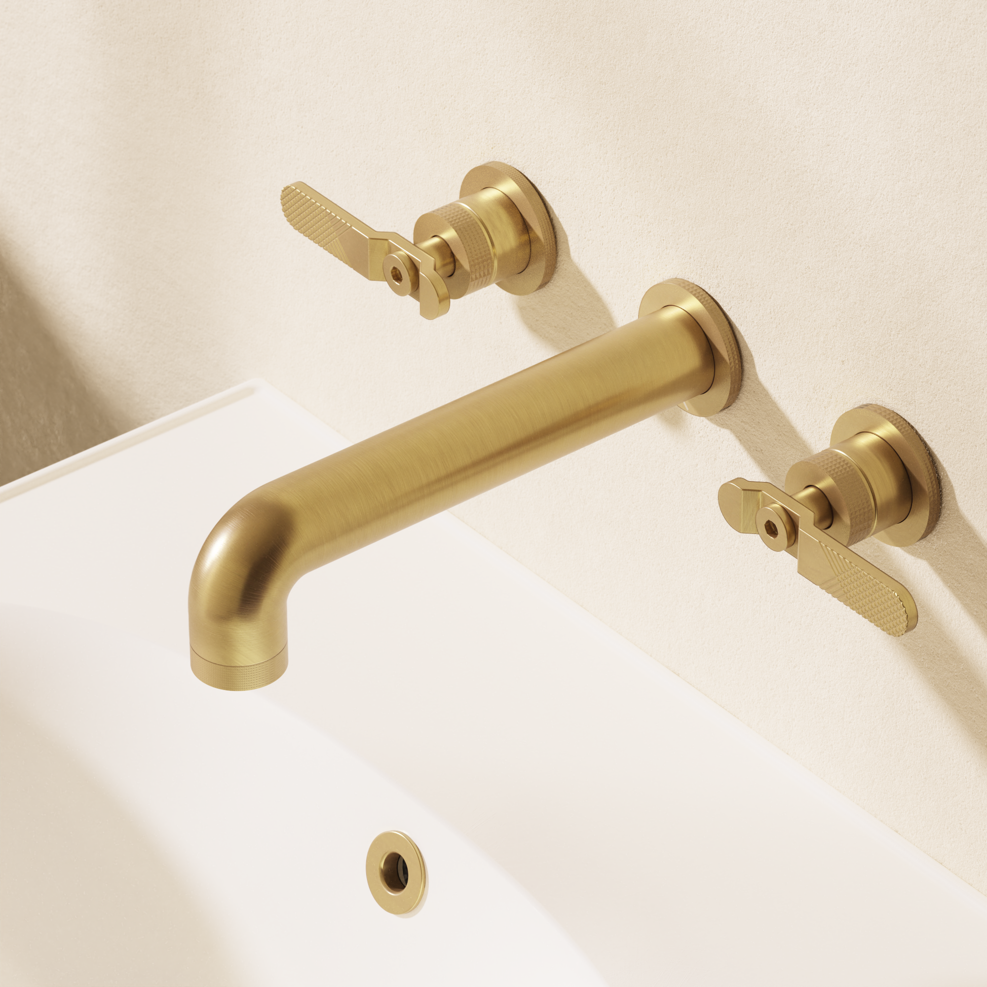 Union Basin 3 Hole Wall Mounted Lever