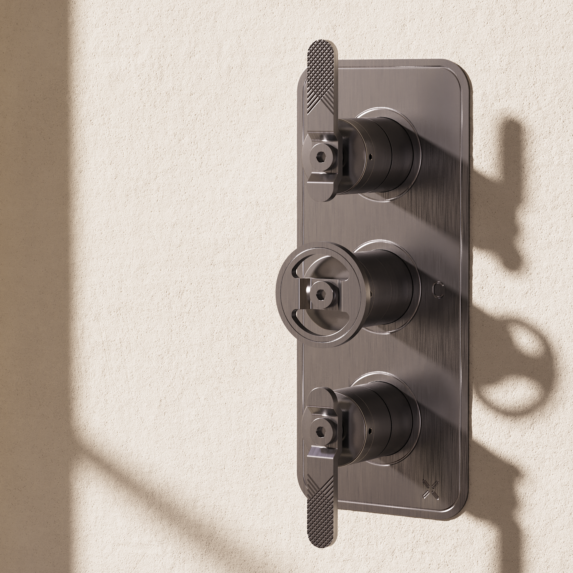 Union 3 Handle Trimset Brushed Black Chrome Lever - must be paired with WLBP2000R+ or WLBP3000R+