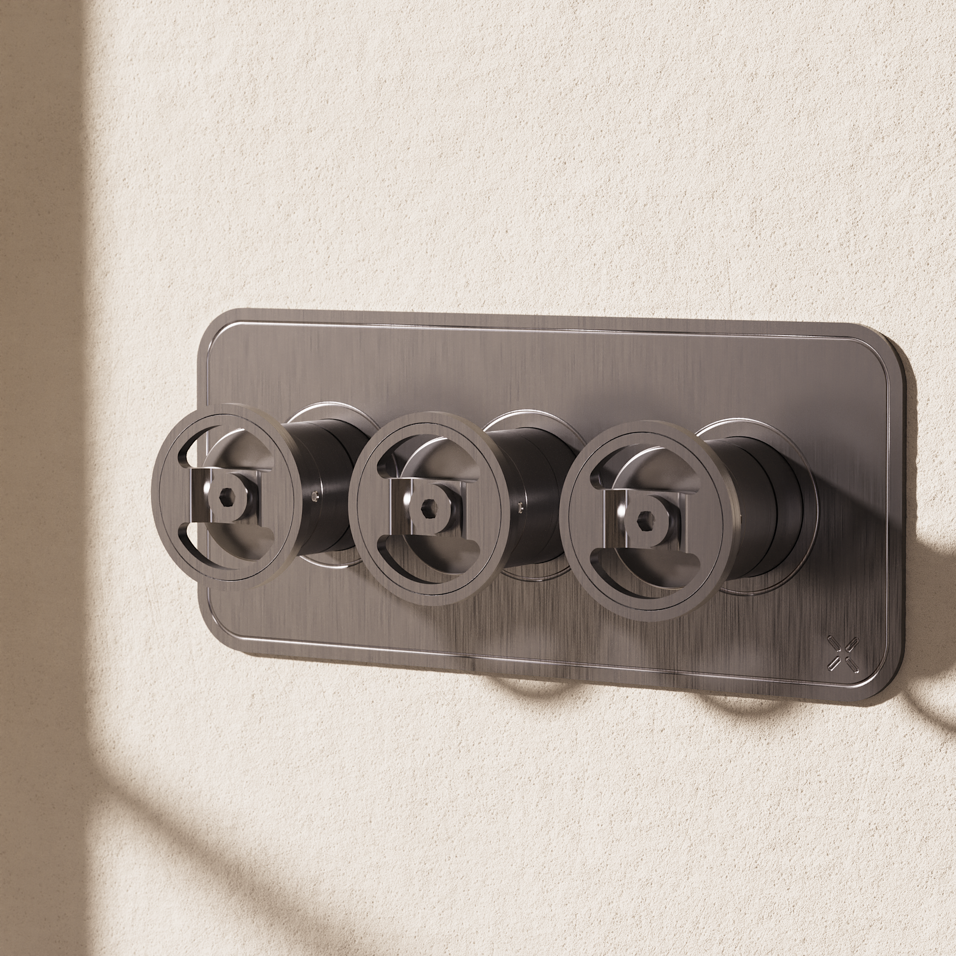 Union 3 Handle Trimset Brushed Black Chrome Lever - must be paired with WLBP2001R+ or WLBP3001R+