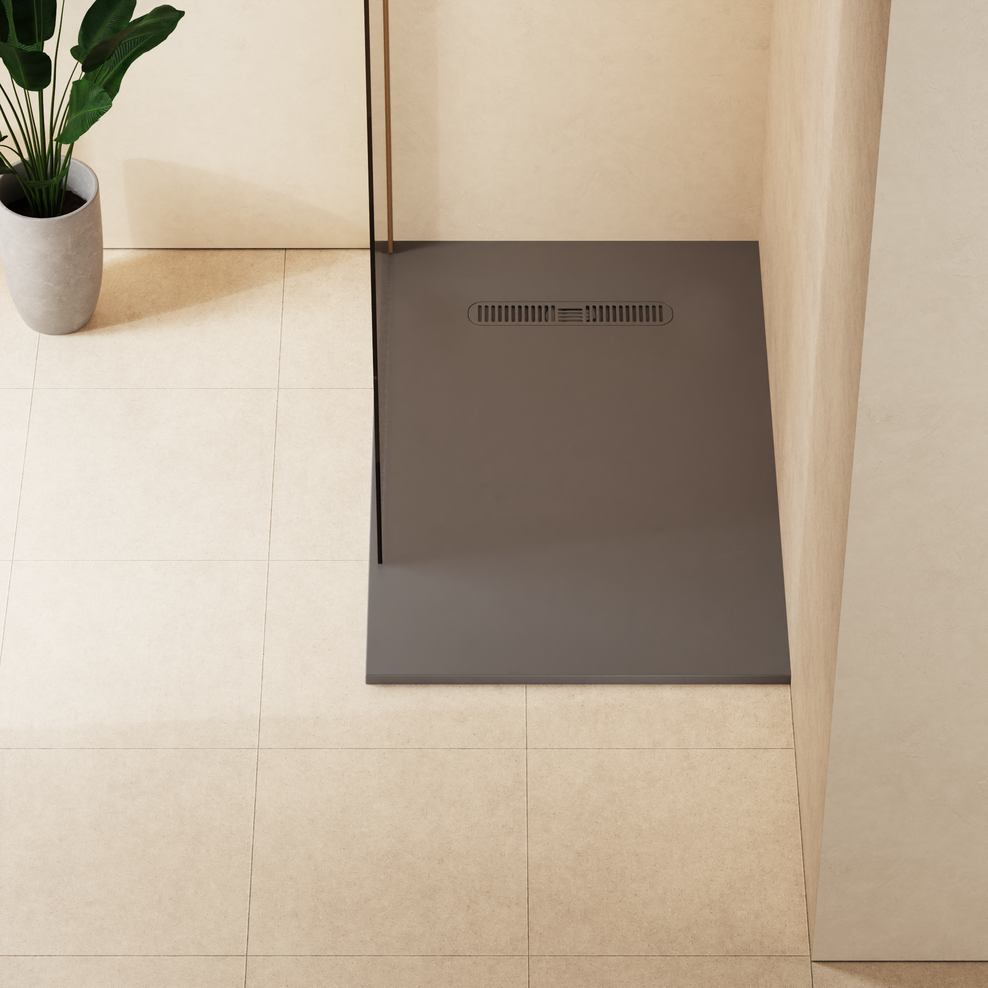 Vito Rectangle Shower Tray 25mm Matt Grey