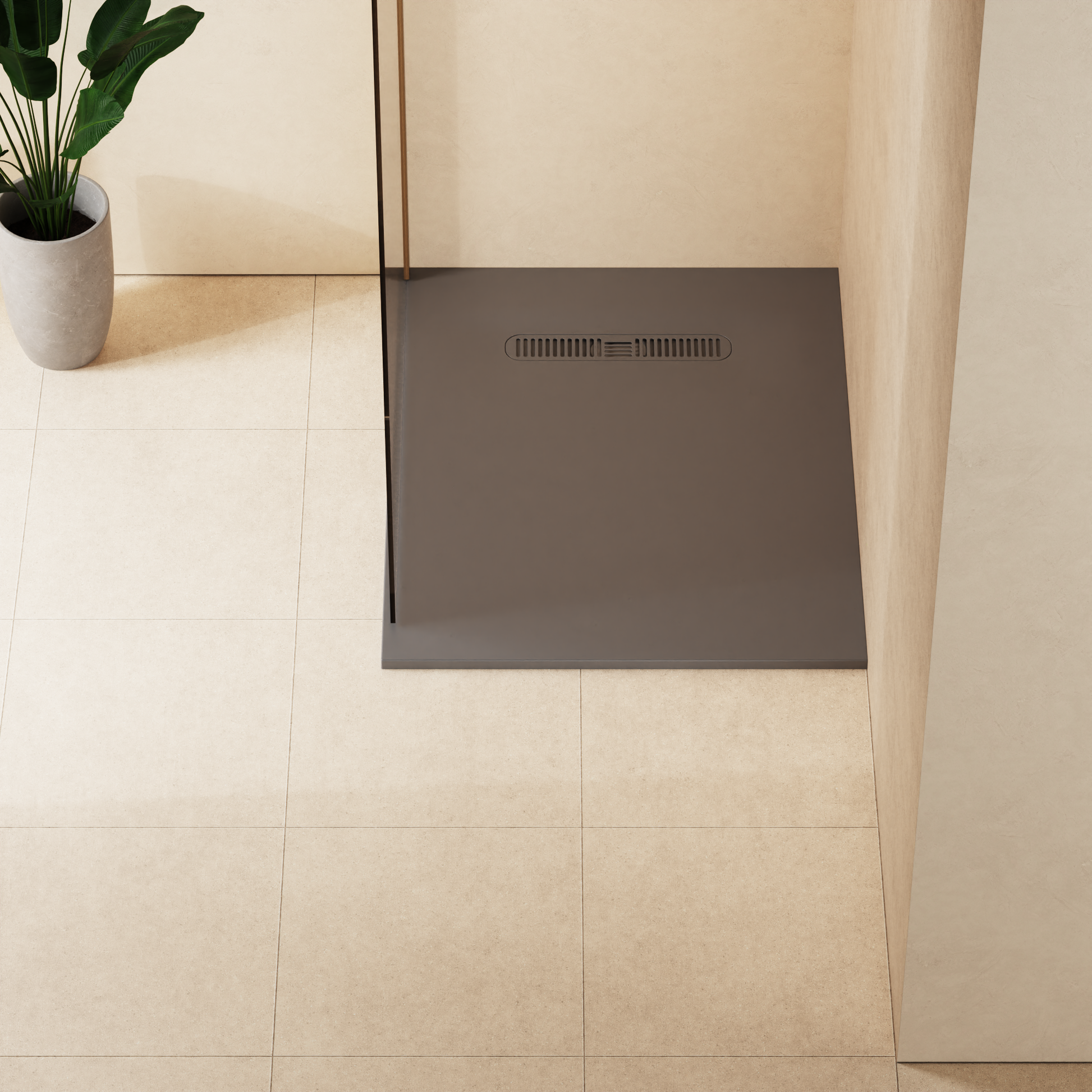 Vito Rectangle Shower Tray 25mm Matt Grey