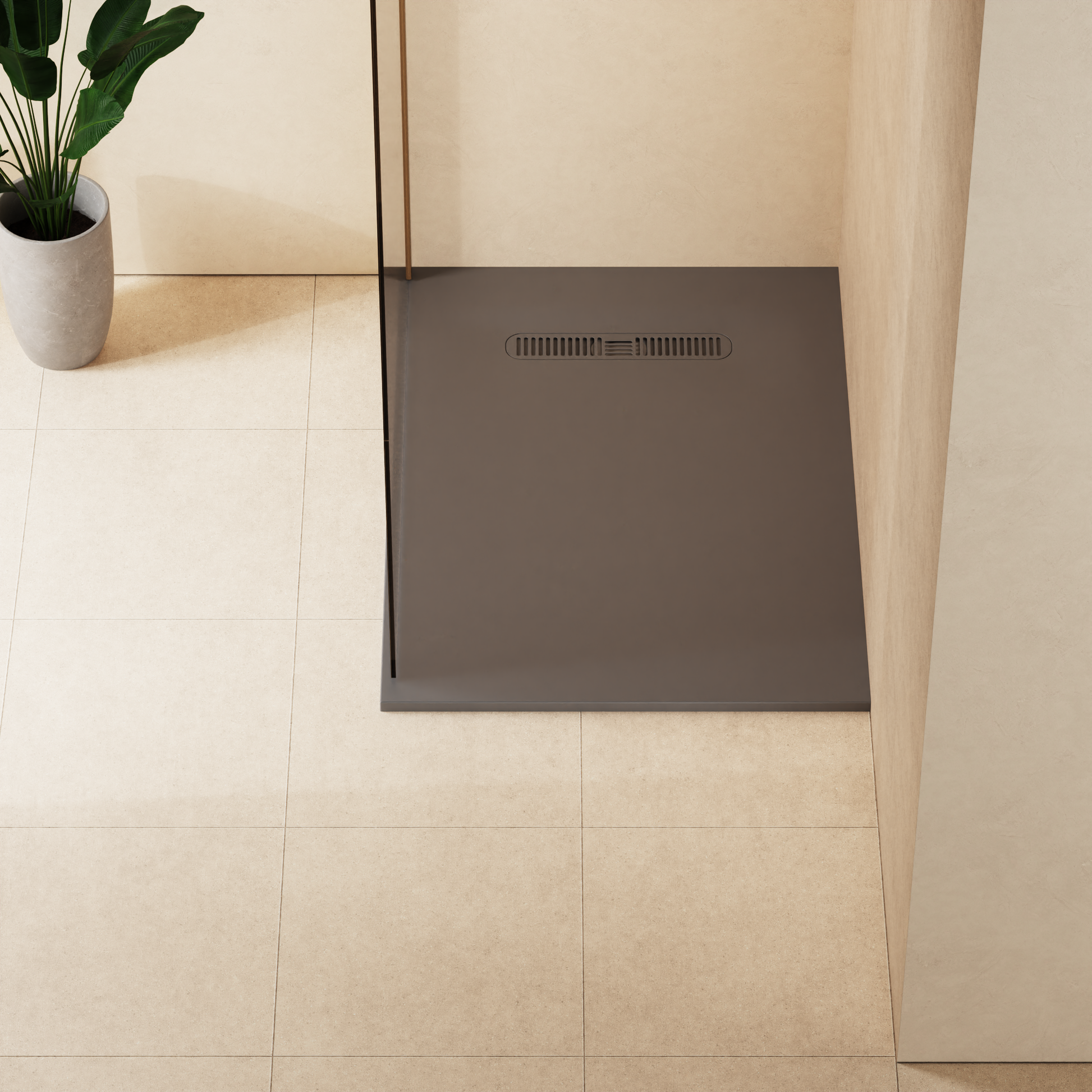 Vito Rectangle Shower Tray 25mm Matt Grey