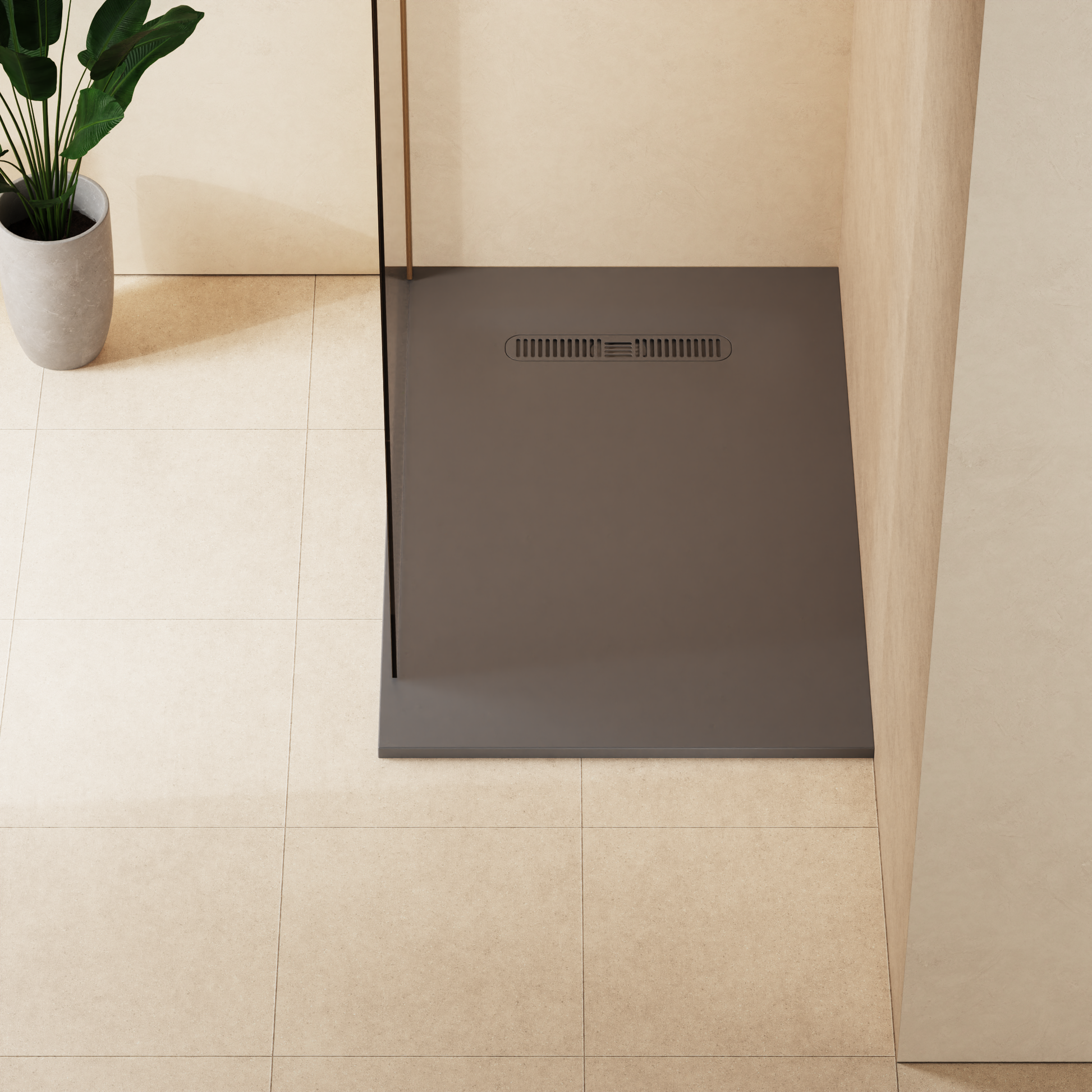 Vito Rectangle Shower Tray 25mm Matt Grey