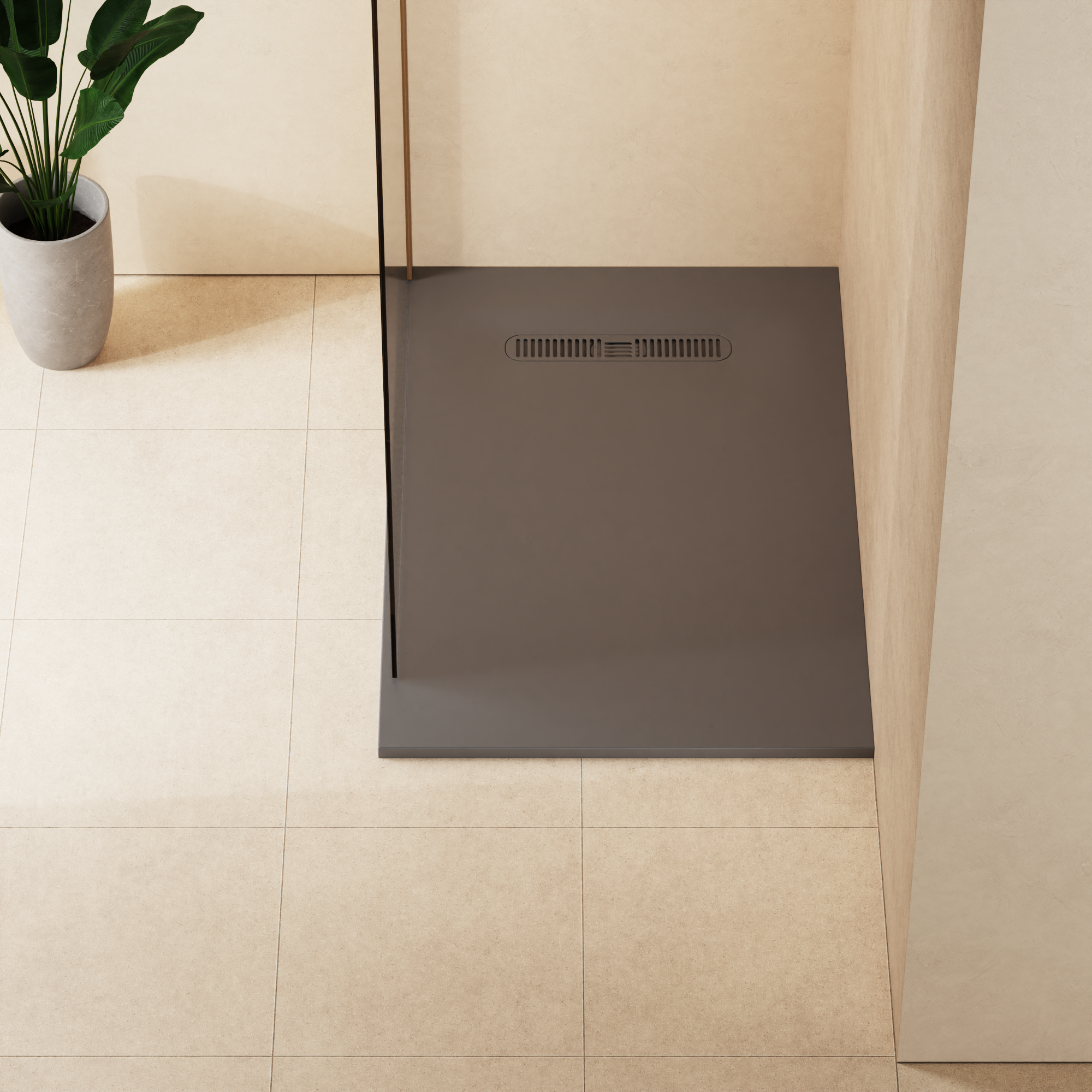 Vito Rectangle Shower Tray 25mm Matt Grey
