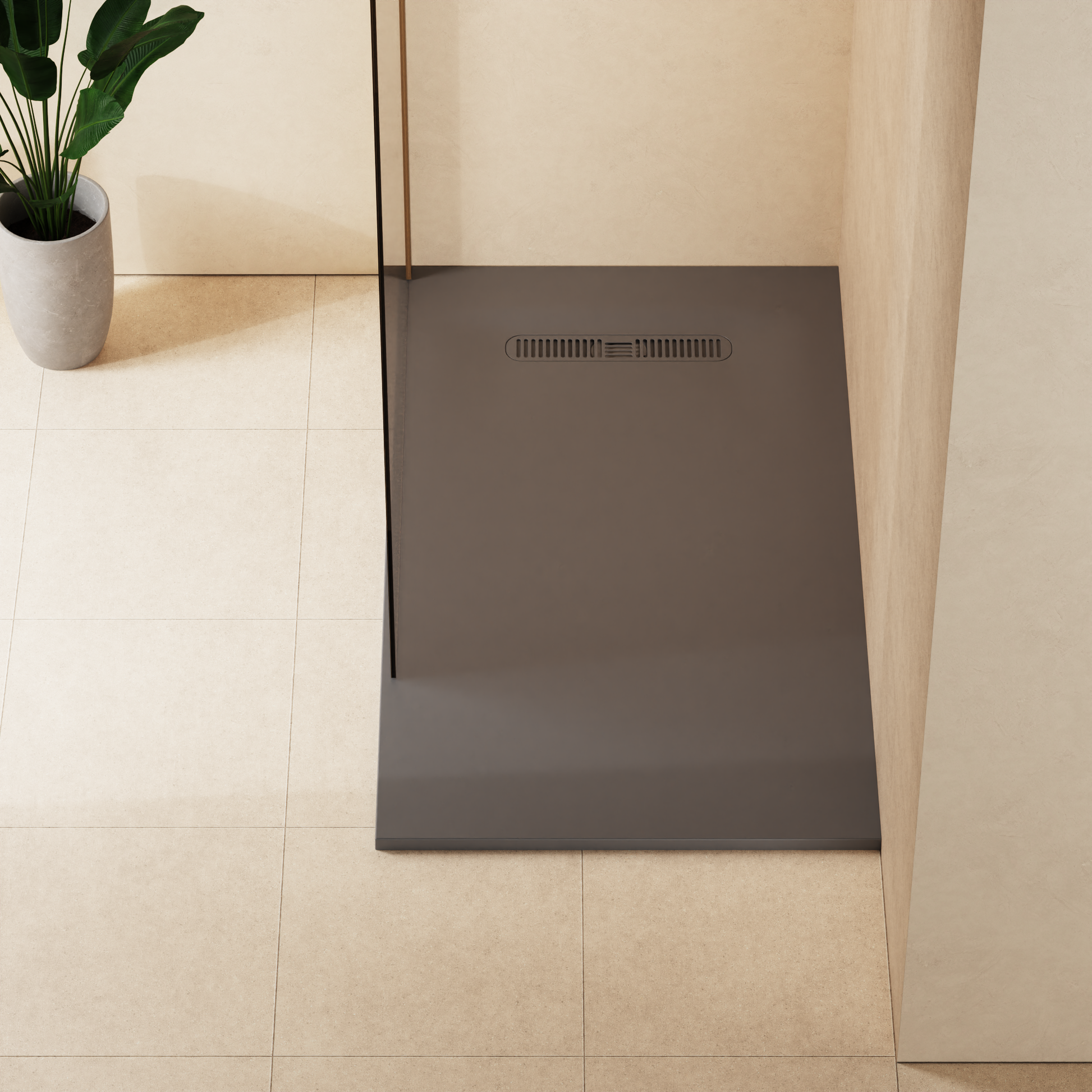 Vito Rectangle Shower Tray 25mm Matt Grey