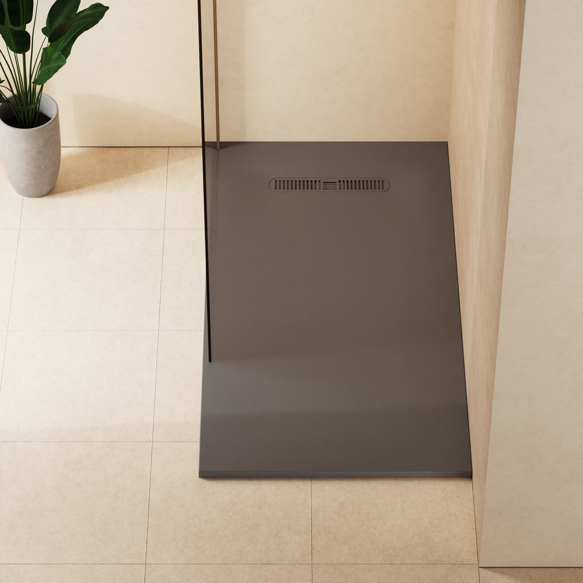 Vito Rectangle Shower Tray 25mm Matt Grey