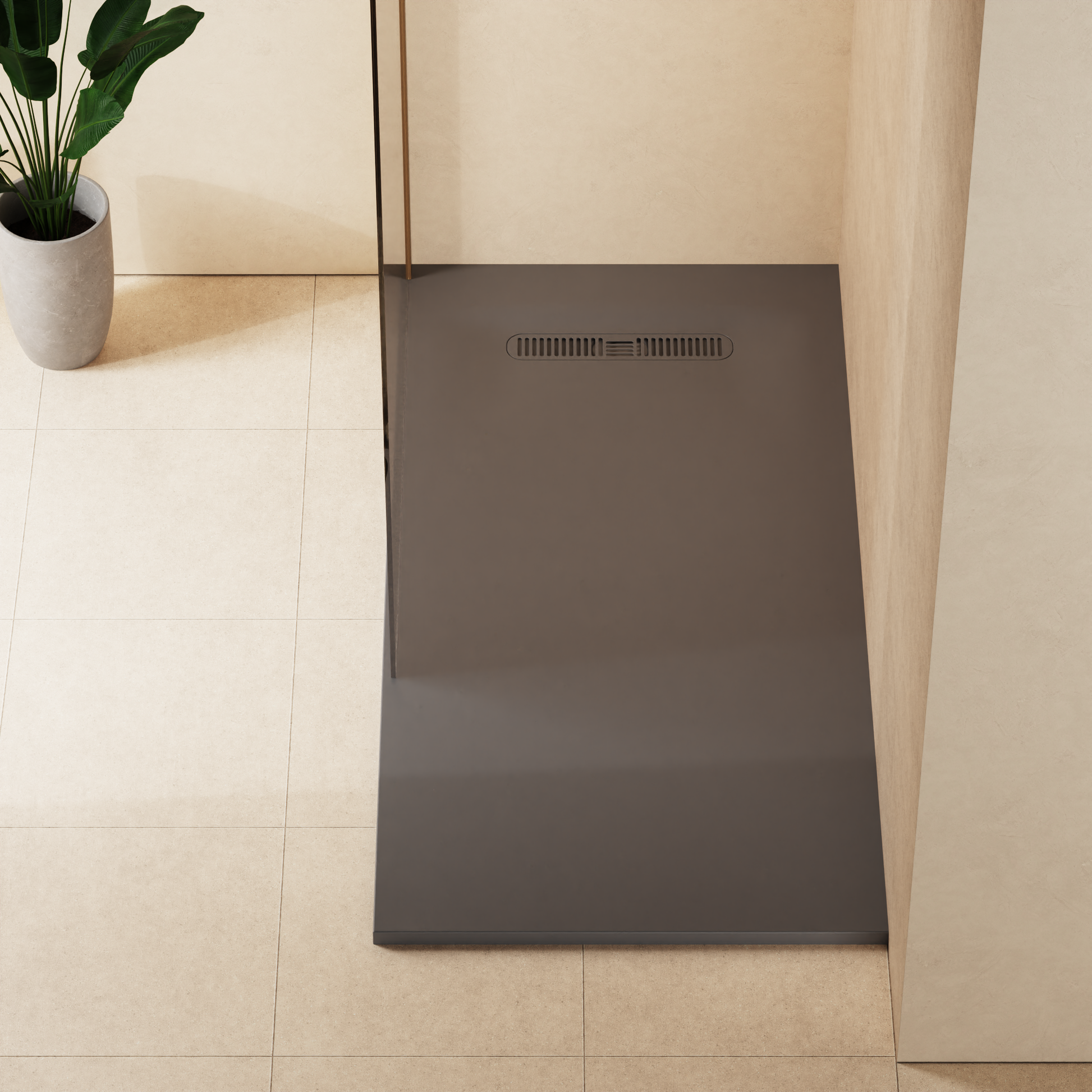 Vito Rectangle Shower Tray 25mm Matt Grey