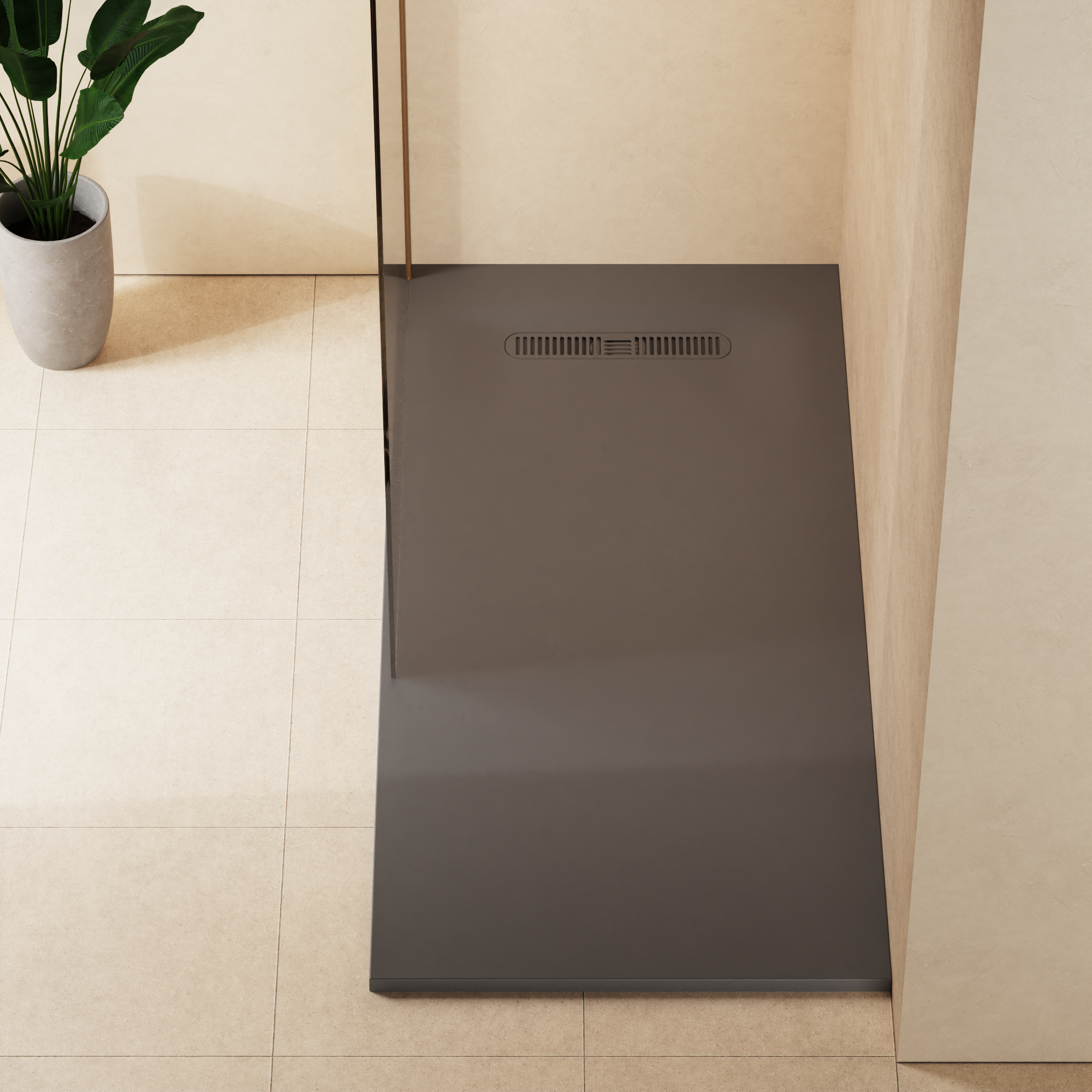 Vito Rectangle Shower Tray 25mm Matt Grey