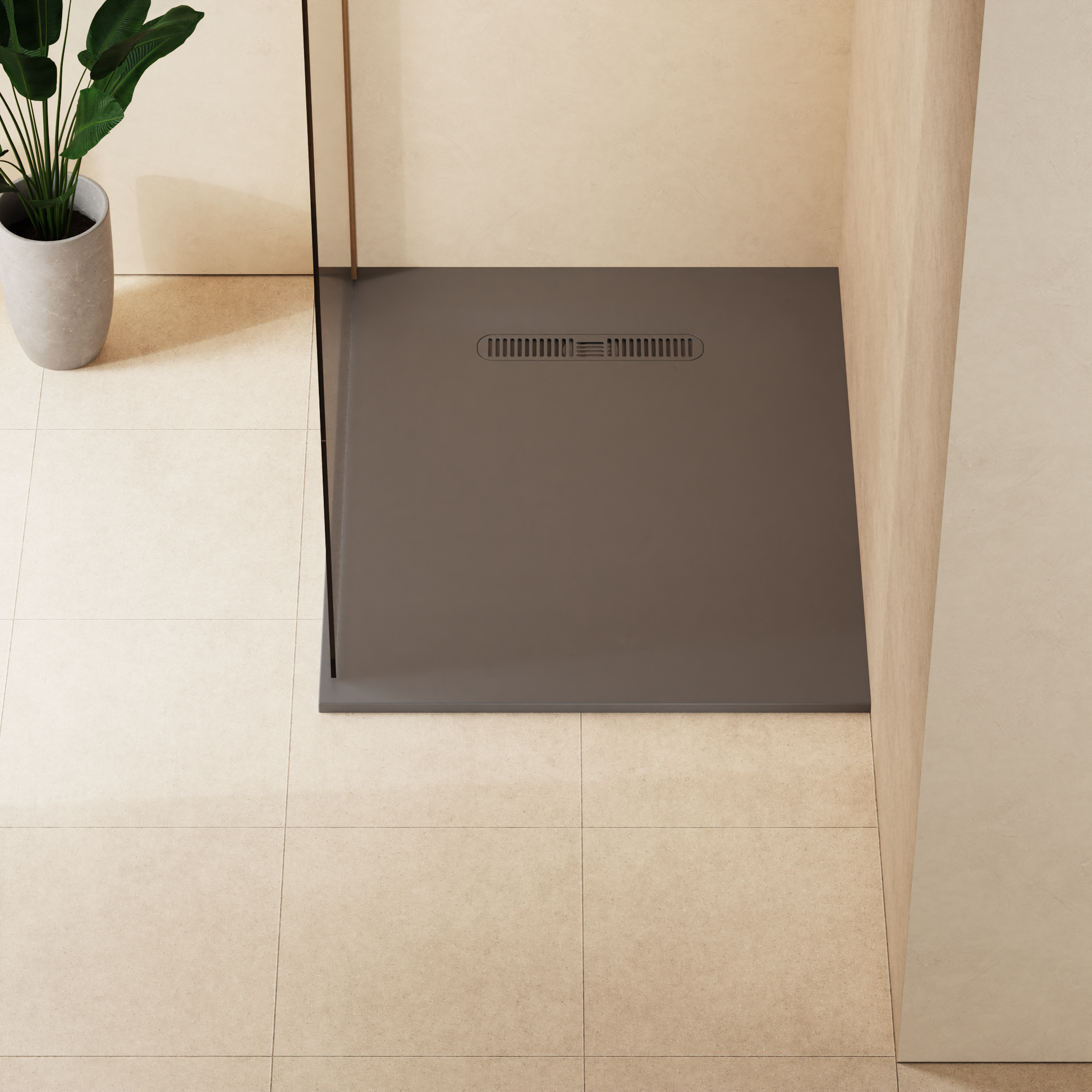 Vito Rectangle Shower Tray 25mm Matt Grey