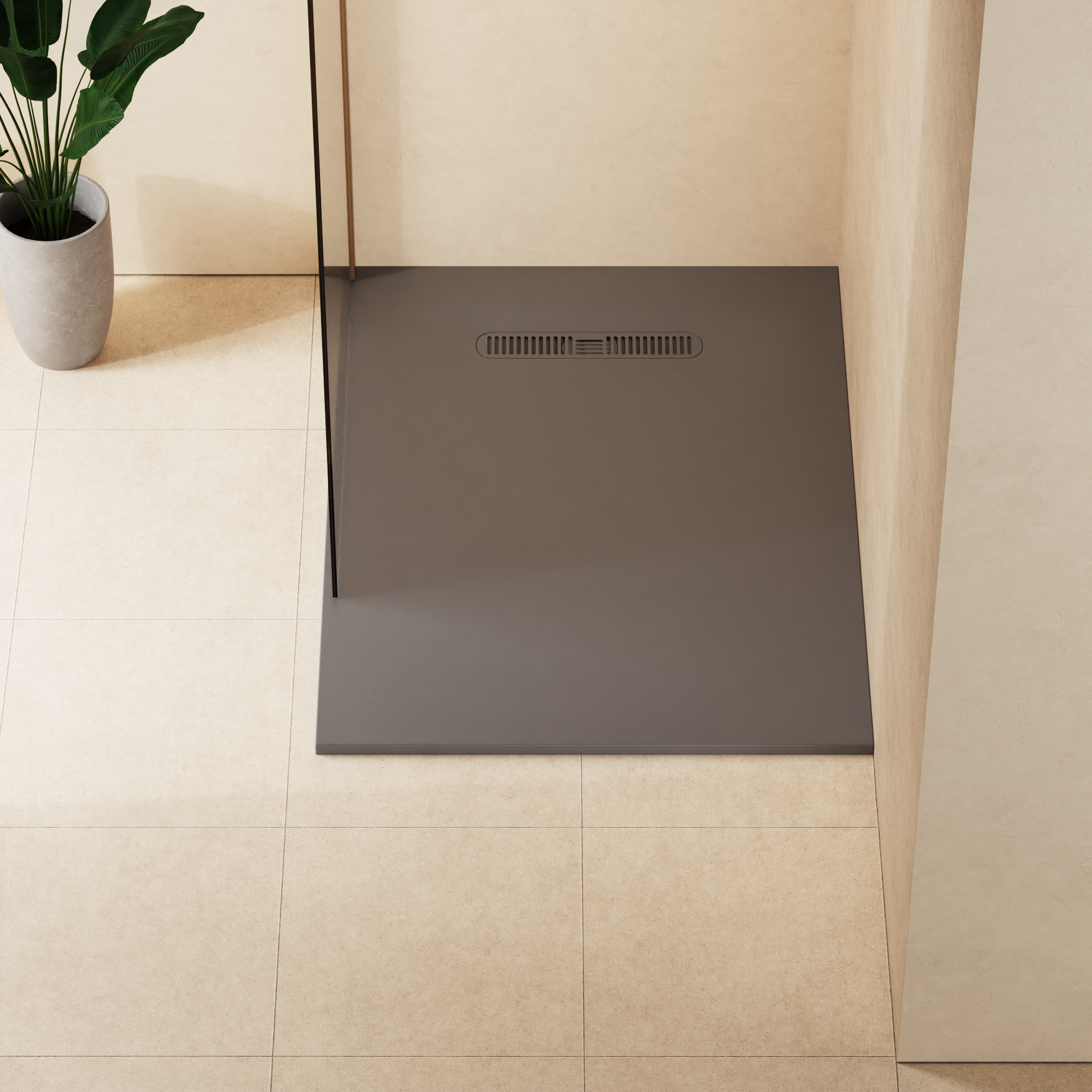 Vito Rectangle Shower Tray 25mm Matt Grey