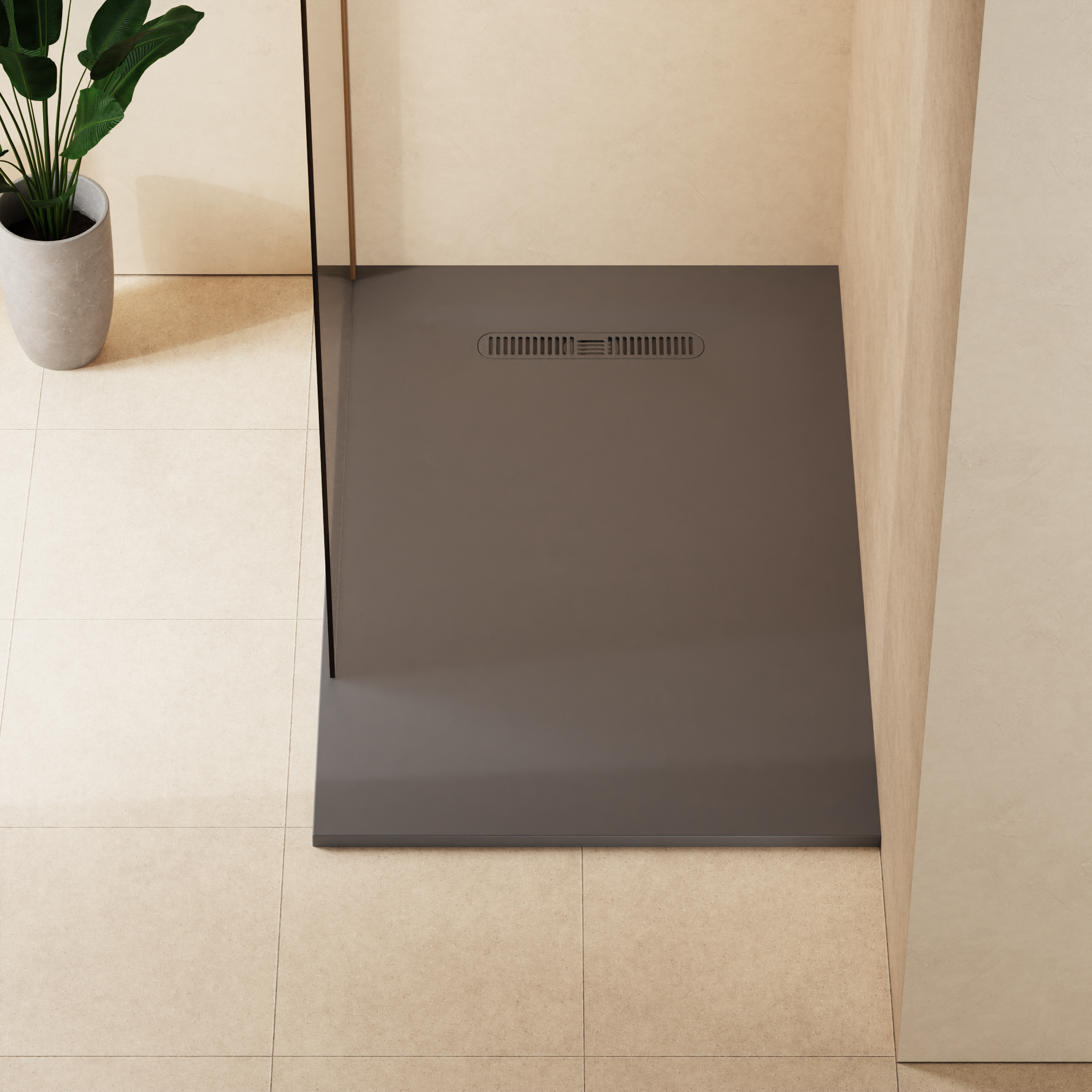 Vito Rectangle Shower Tray 25mm Matt Grey