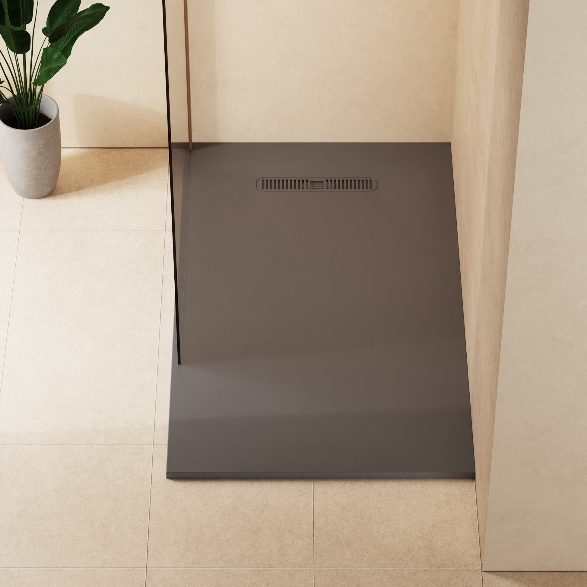 Vito Rectangle Shower Tray 25mm Matt Grey