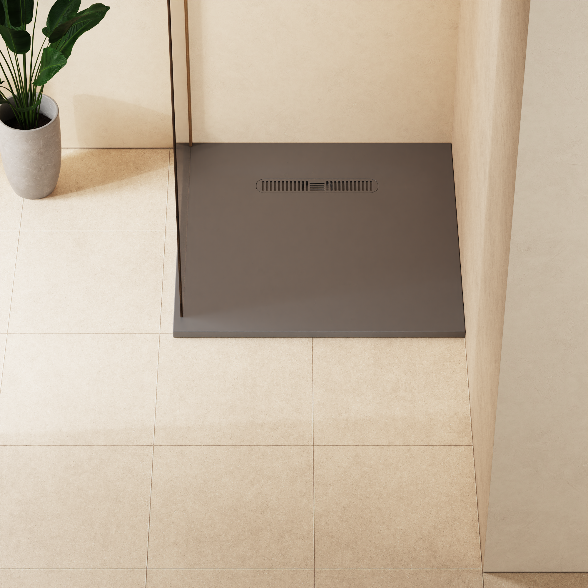 Vito Square Shower Tray 25mm Matt Grey
