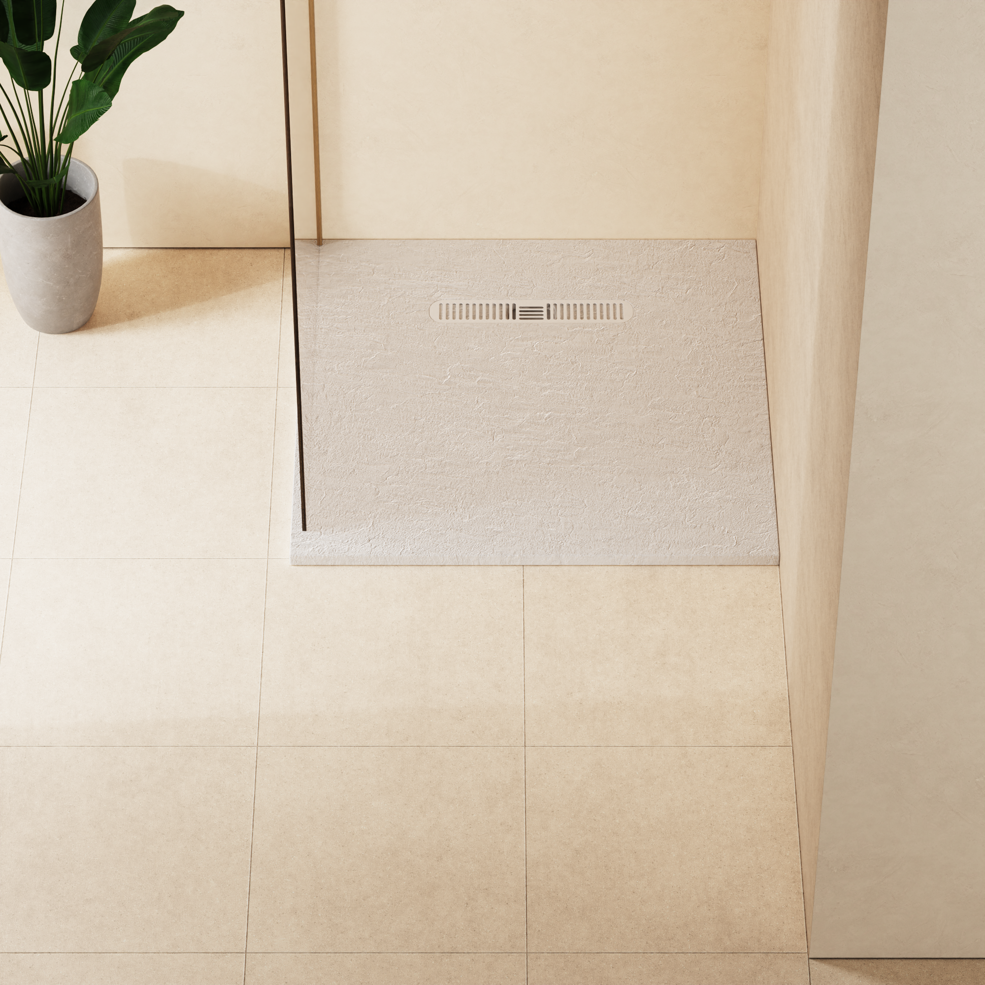 Vito Textured Square Anti Slip Class C Shower Tray
