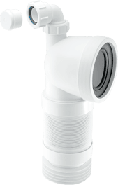 90° Flexible WC Connector with Universal Vent Boss