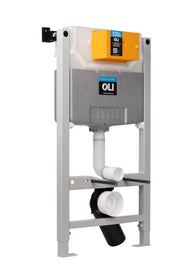 98CM PRE-WALL, FREESTANDING W.C FRAME INCLUDING BRACKETS AND W.C BEND WITH 3/6 LITRE DUAL FLUSH PLATE