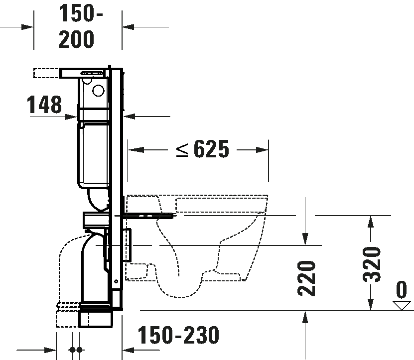 DuraSystem Installation element dry installation for WC