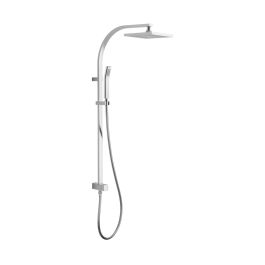 Square Rigid Riser Kit Round with Diverter and integral Outlet for use with Concealed Valves Chrome